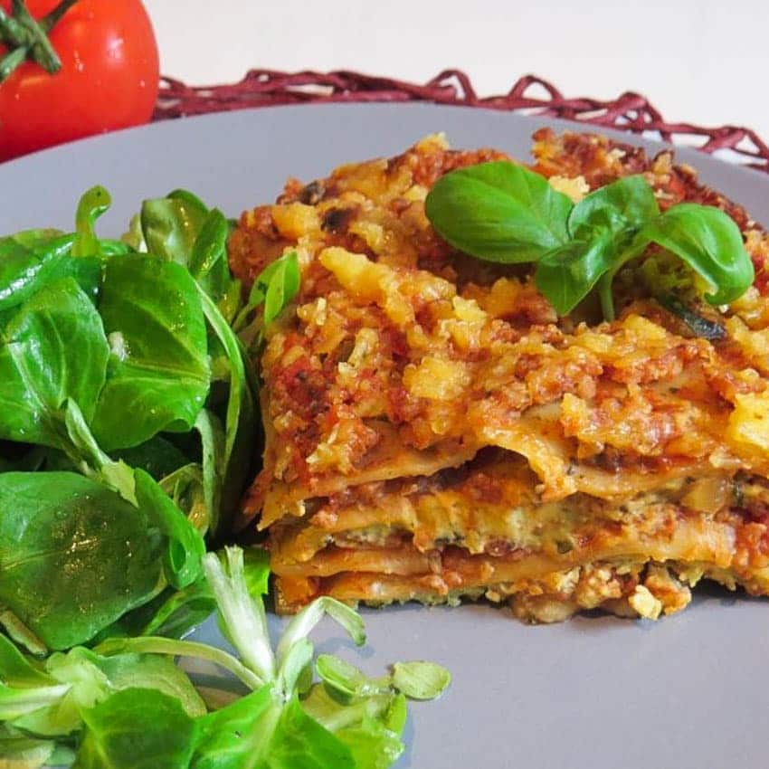 Vegan Unripe Spelt Lasagna with Cashew-Spinach Ricotta