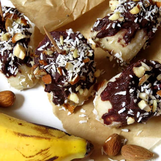 Vegan Frozen Chocolate Banana Bites