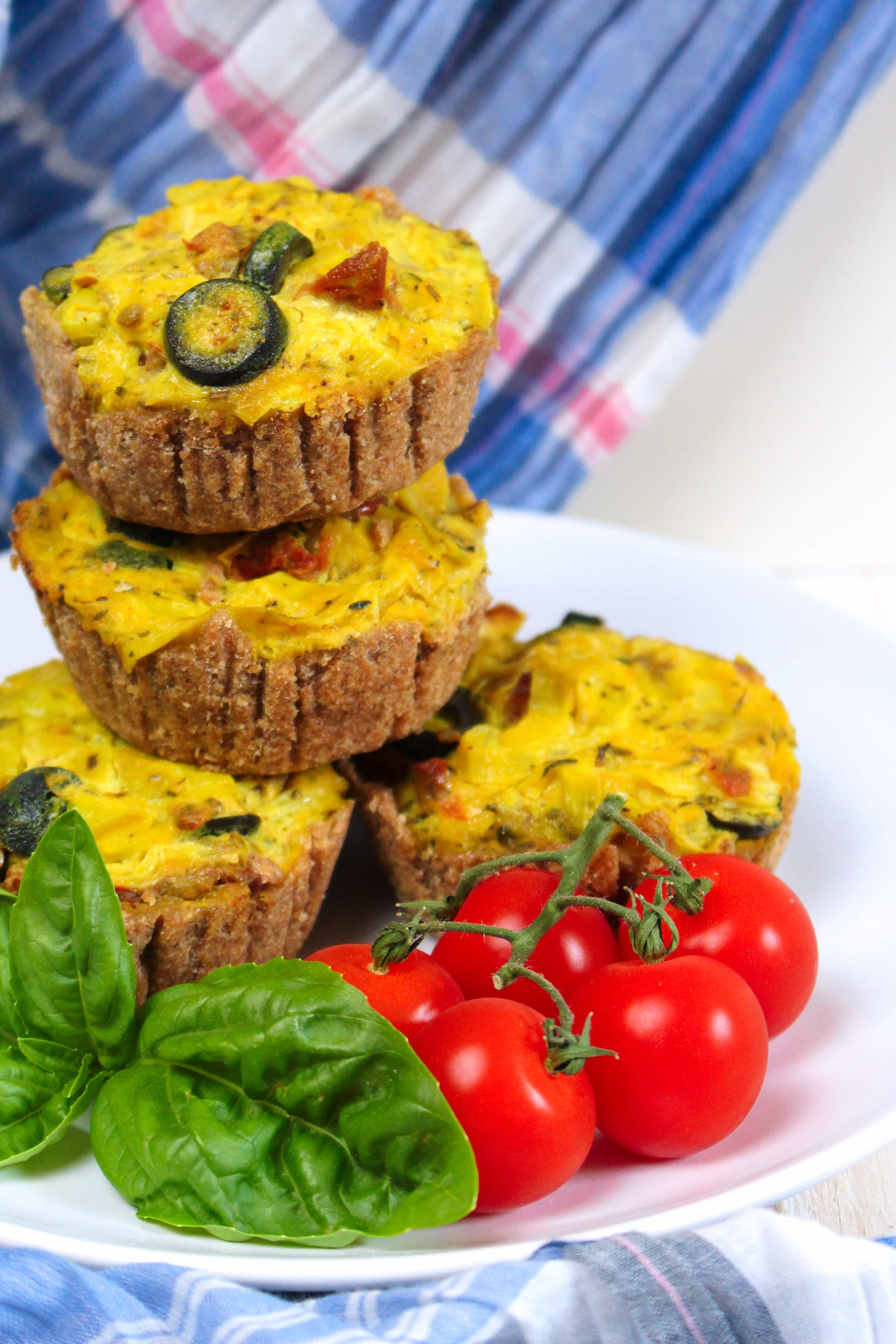 Vegan Tomato Leek Mini Quiches