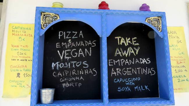 Vegan Pizza and Empanada in Lisbon