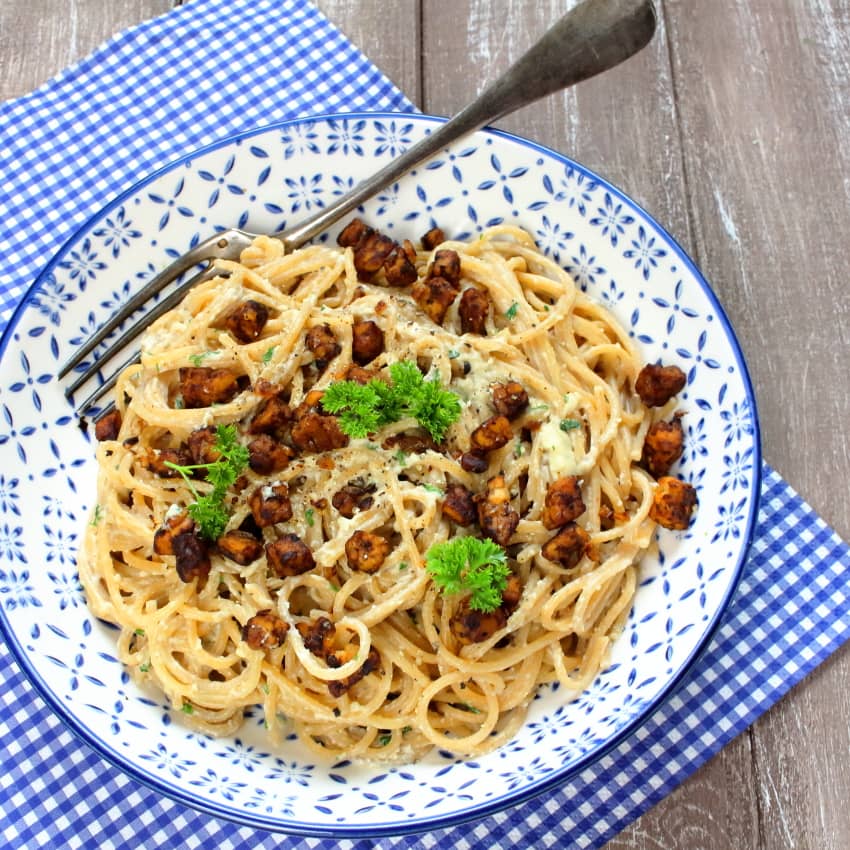 Vegan Tempeh Carbonara