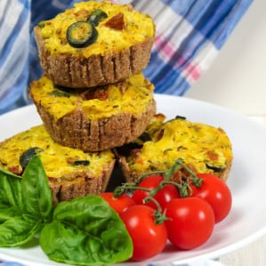 Vegan Tomato Leek Mini Quiches