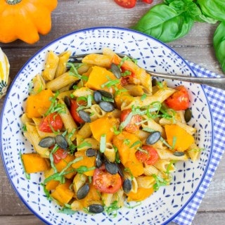 Pumpkin Pasta with Tomatoes and Basil