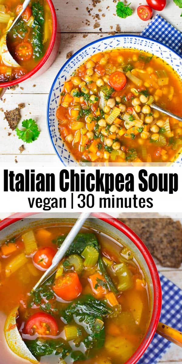 Italian Vegan Garbanzo Bean Soup - Vegan Heaven