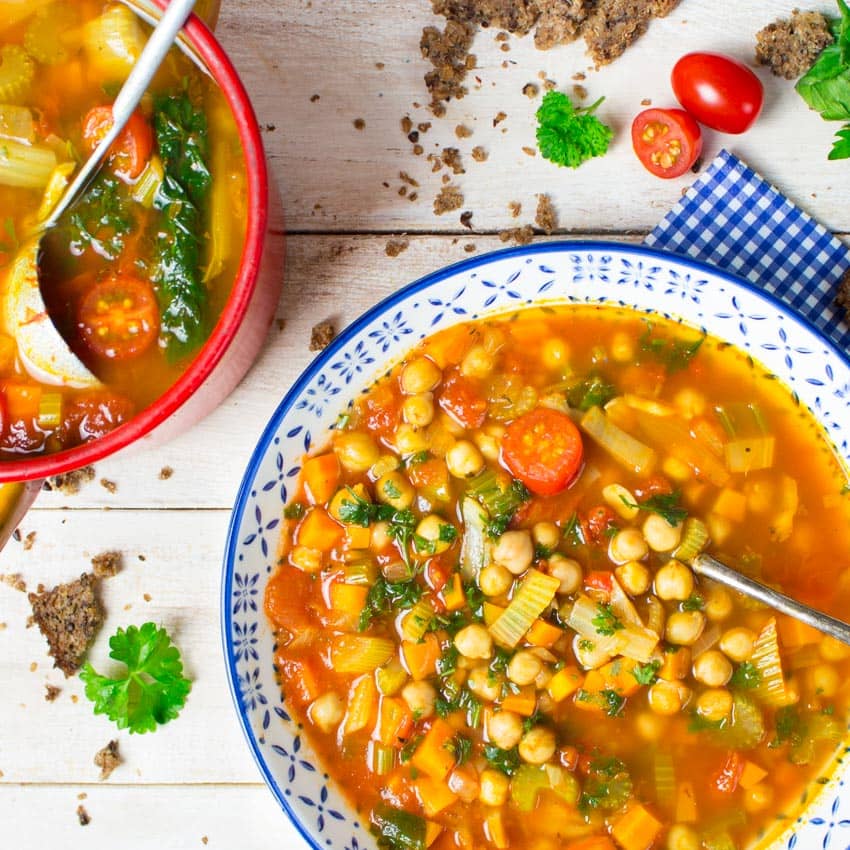 Italian Vegan Garbanzo Bean Soup