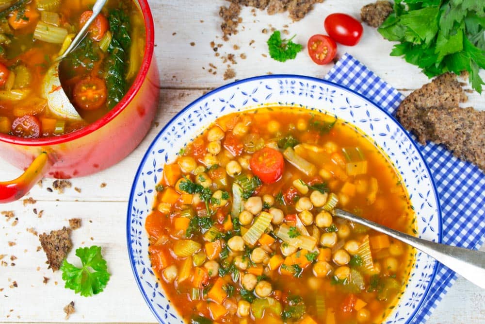 Italian Vegan Garbanzo Bean Soup 