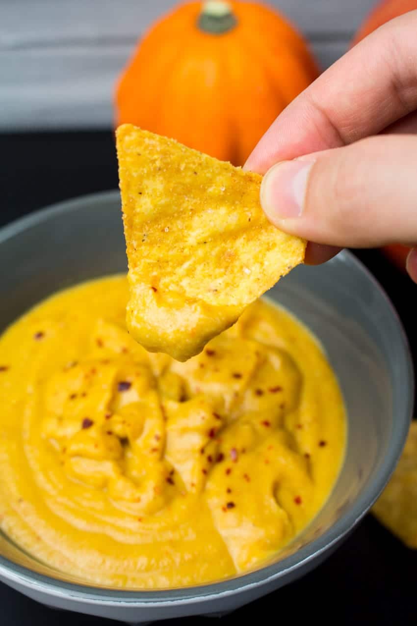 Vegan Nachos with Pumpkin Cheese Sauce