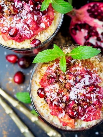 Millet Porridge with Cranberries and Quince Fruit