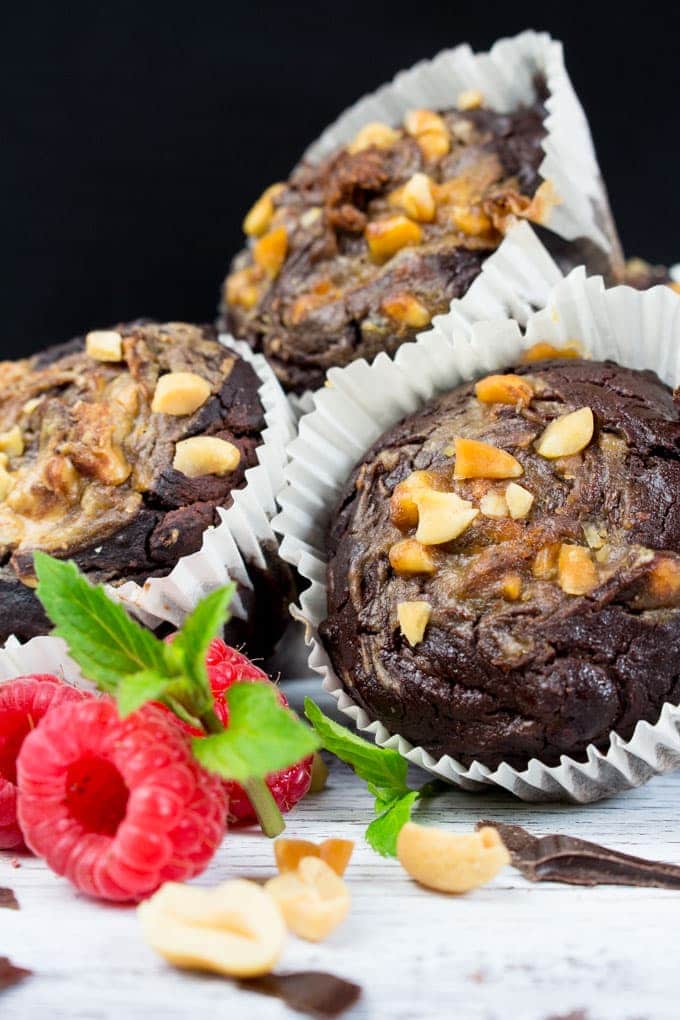 Peanut Butter Chocolate Zucchini Muffins