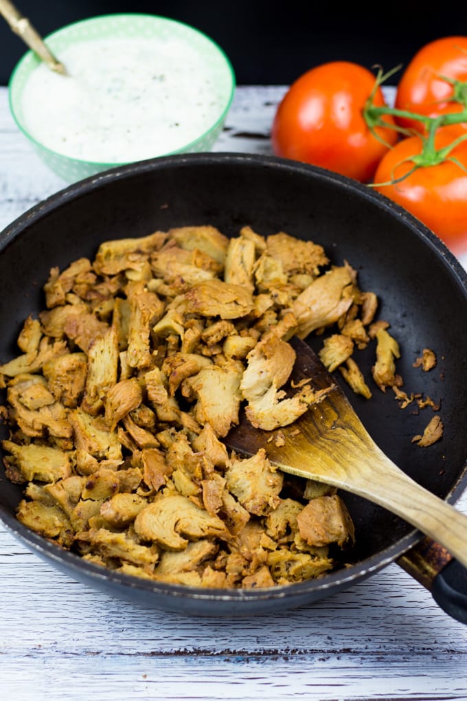 Vegan Shawarma with Tzatziki and Seitan