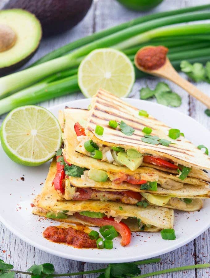 Easy Vegan Quesadillas with Beans 