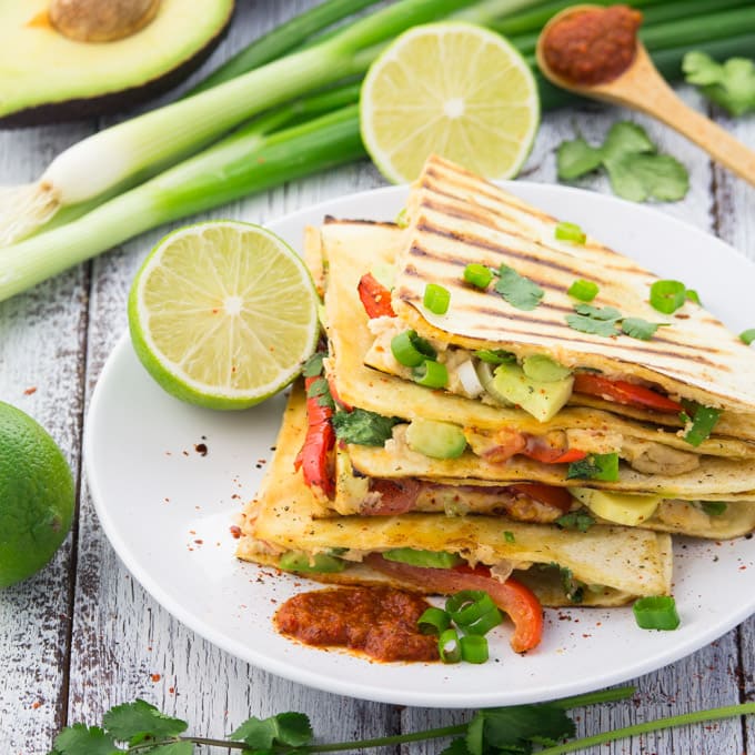 Easy Vegan Quesadillas with Beans 