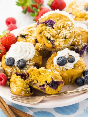 Sweet Potato Muffins with Blueberries