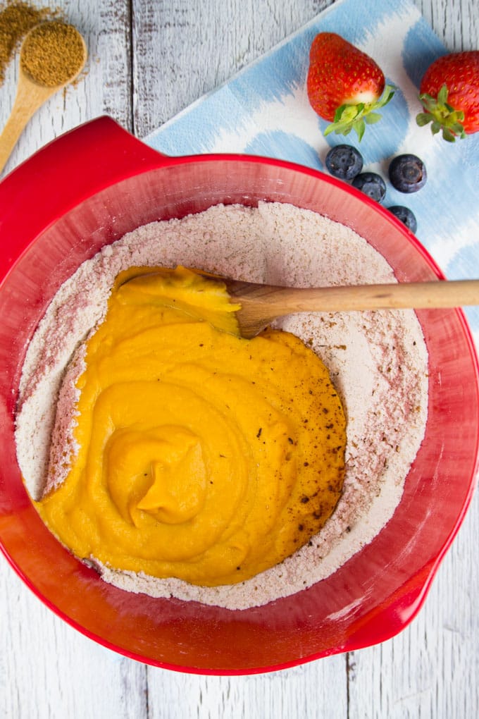 Sweet Potato Muffins with Blueberries 