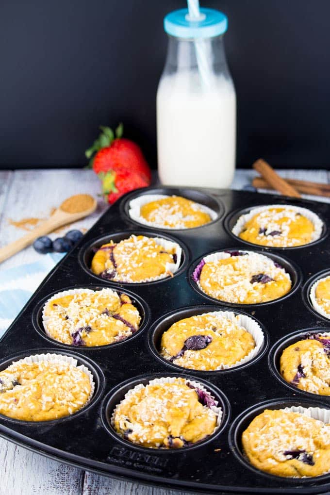 Sweet Potato Muffins with Blueberries 