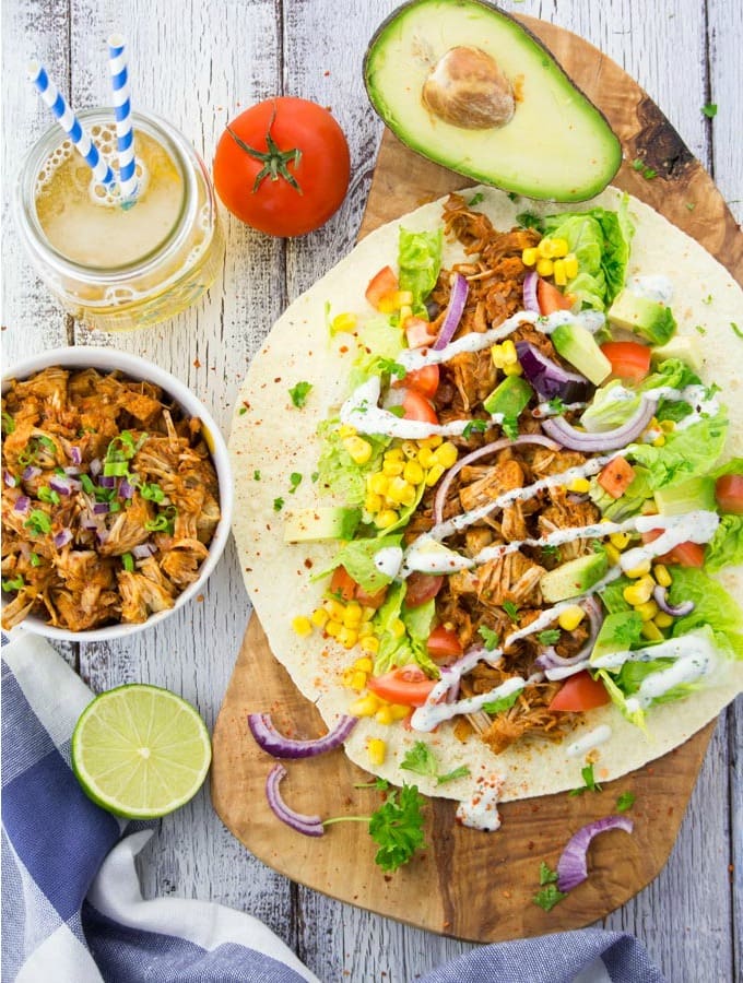 Vegan Pulled Pork Wrap with Avocado