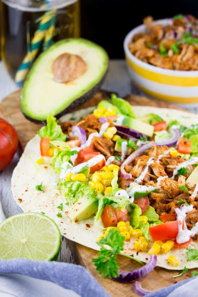 Vegan Pulled Pork Wrap with Avocado