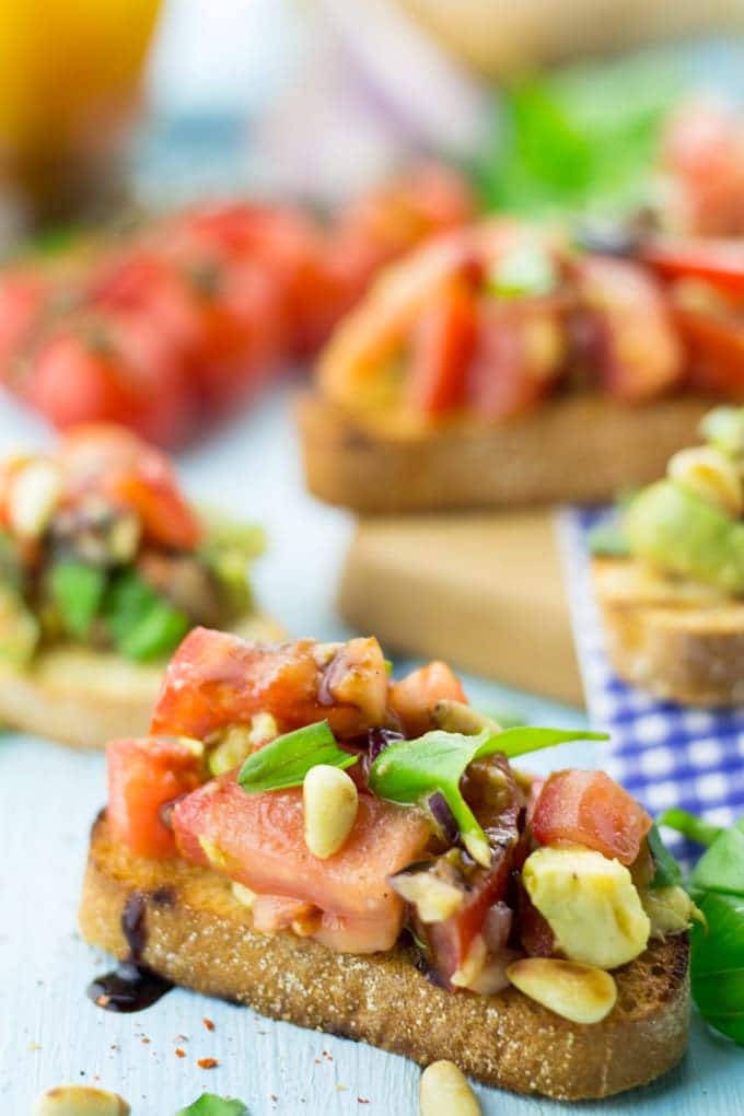 Tomato and Avocado Bruschetta 