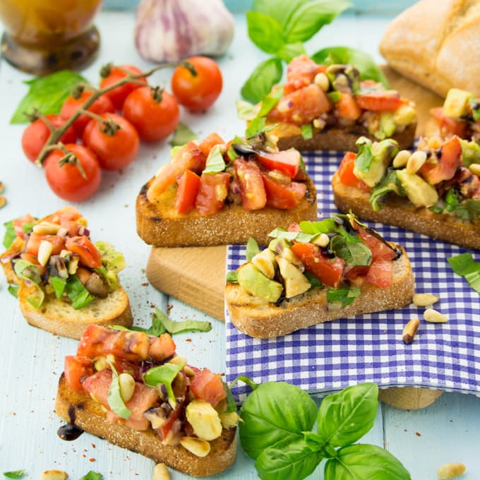 Tomato and Avocado Bruschetta 