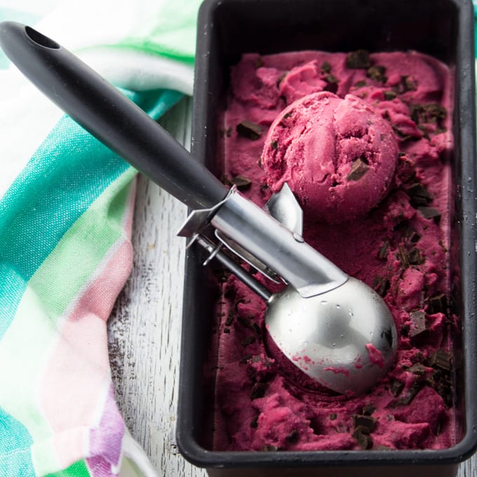 Chocolate Chunk Beet Ice Cream 