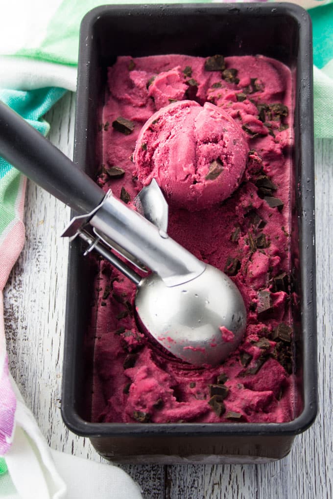 Chocolate Chunk Beet Ice Cream 