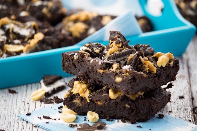 Oreo Peanut Butter Brownies - Vegan Heaven