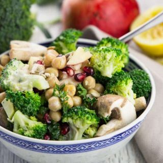 Veggie Salad with Broccoli and Mushrooms