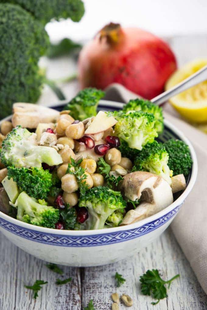 Veggie Salad with Broccoli and Mushrooms