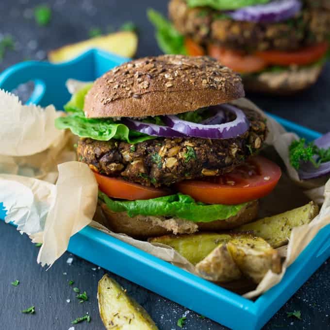 Mushroom Burger Vegan Heaven