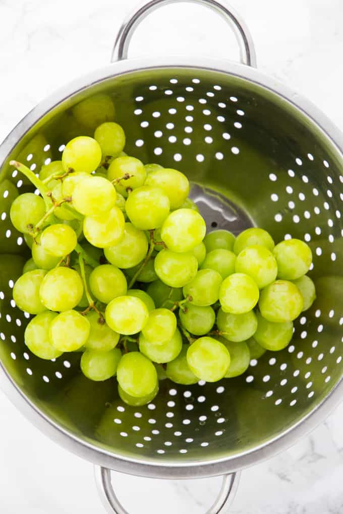 white grapes in a collander