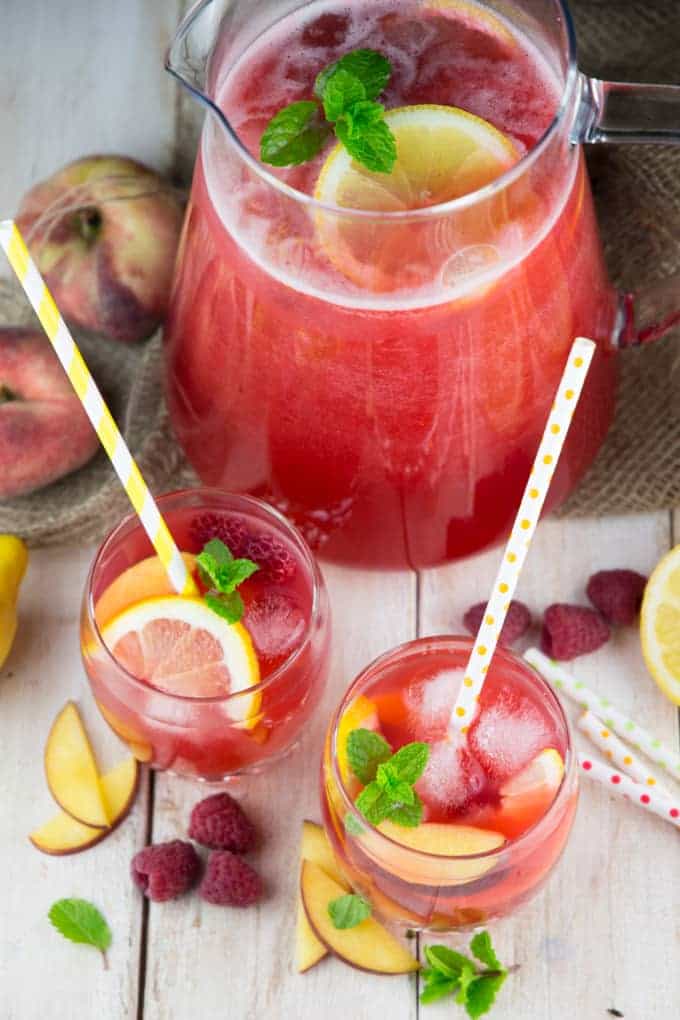 Raspberry Peach Lemonade 