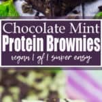 Protein Brownies with Mint Topping (Vegan & Gluten-Free)