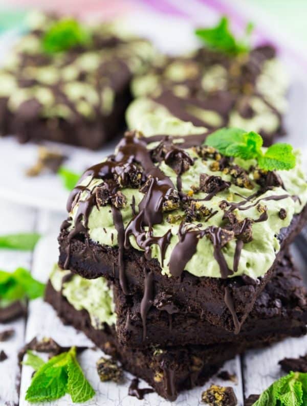 Protein Brownies with Mint Chocolate Topping Vegan Heaven