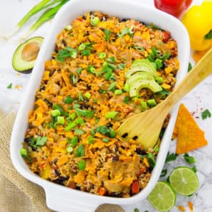 Vegan Mexican Rice Casserole with Tacos