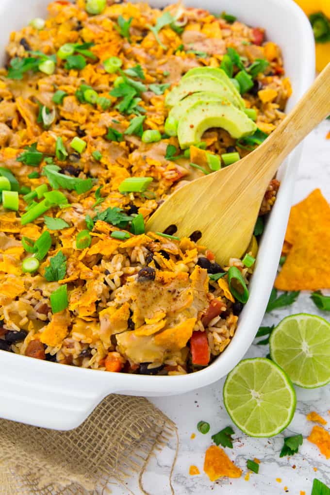 Vegan Mexican Rice Casserole with Tacos 