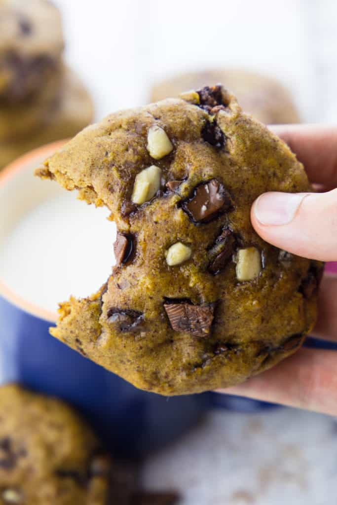 Vegan Pumpkin Cookies with Chocolate Chunks