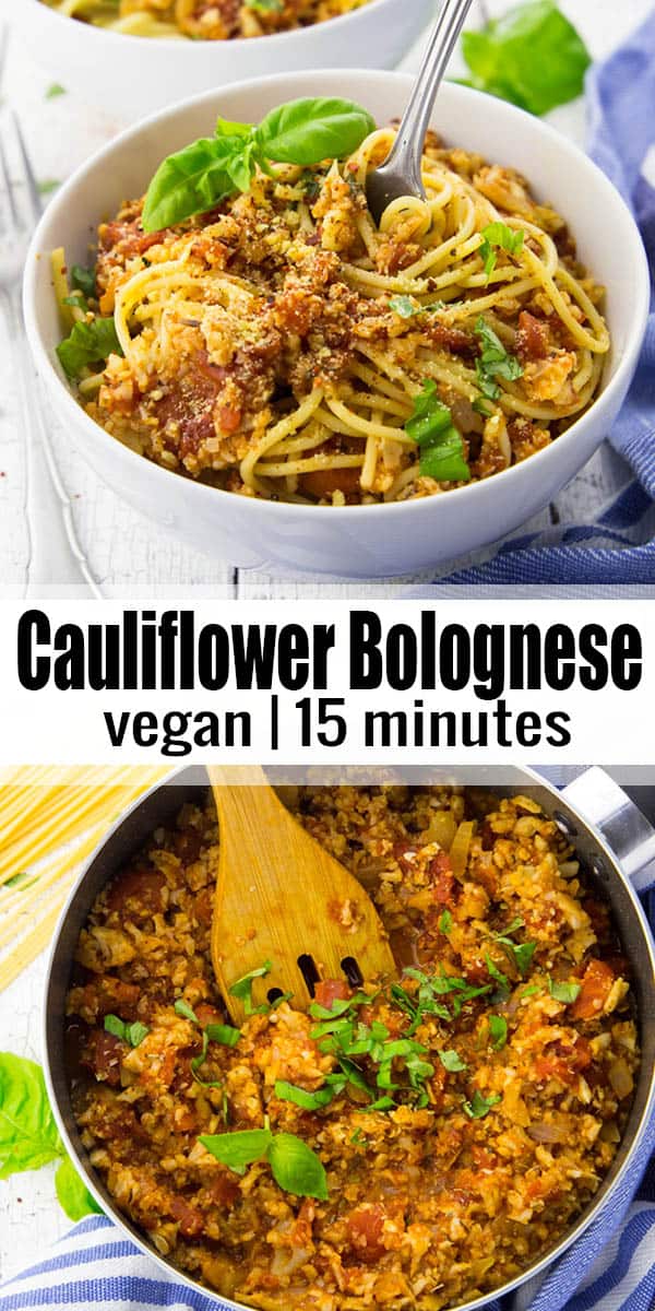 Cauliflower Bolognese Sauce Vegan Heaven