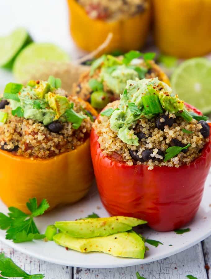 Quinoa Stuffed Bell Peppers (in the Slow Cooker) 
