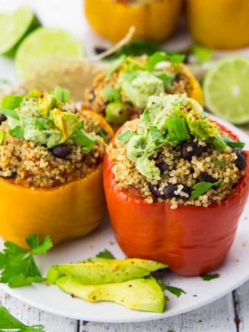 Quinoa Stuffed Bell Peppers (in the Slow Cooker)