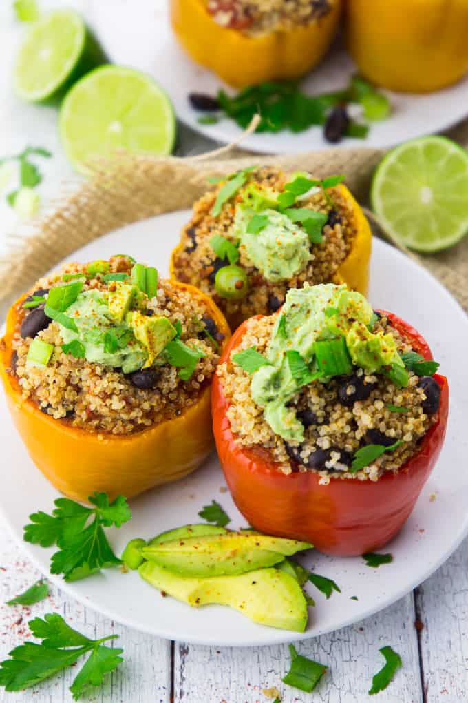 Quinoa Stuffed Bell Peppers (in the Slow Cooker)