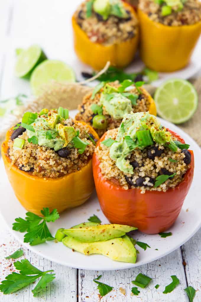 Quinoa Stuffed Bell Peppers (in the Slow Cooker)