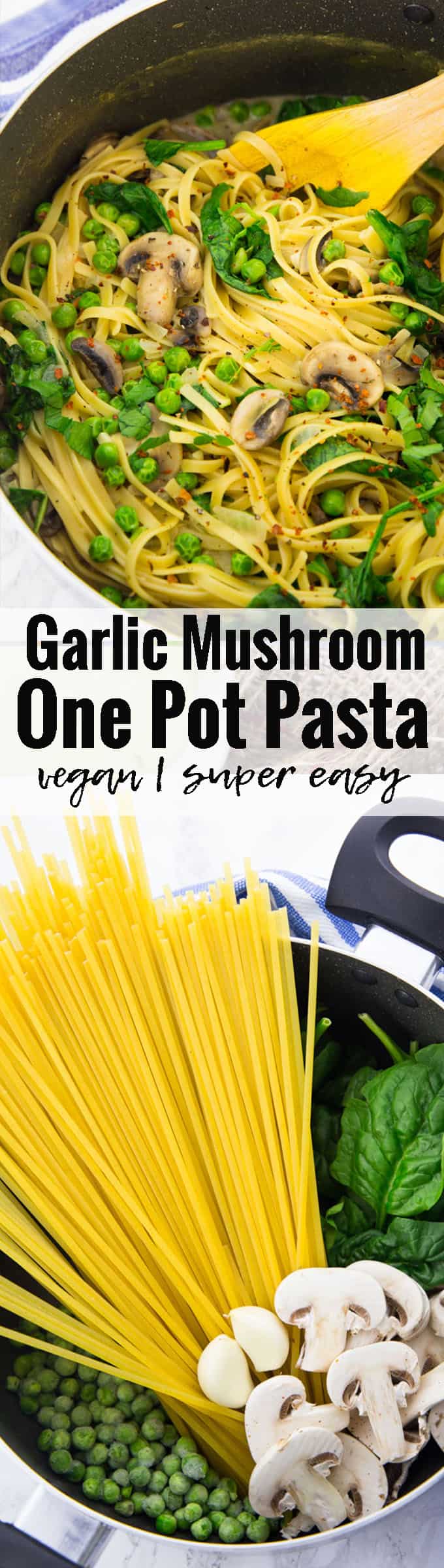 Garlic Mushroom One Pot Pasta - Vegan Heaven