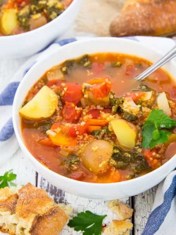 Quinoa Soup with Kale and Potatoes