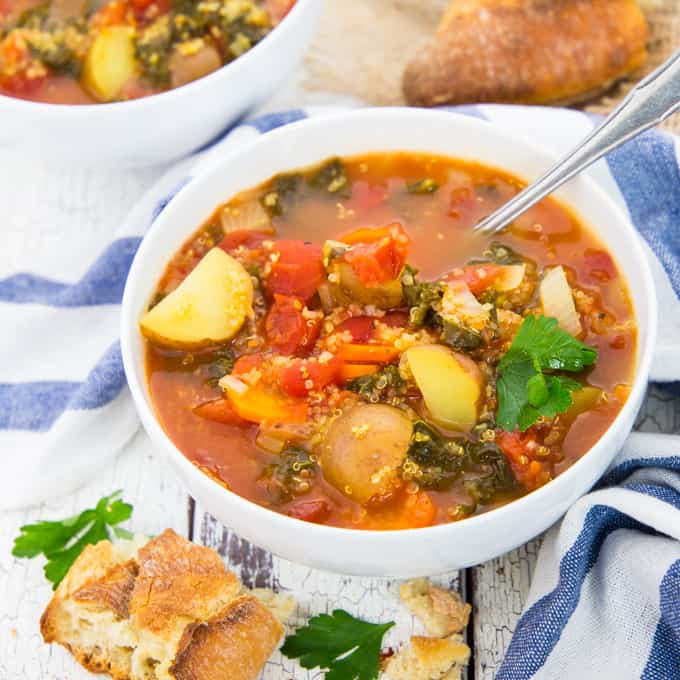 Quinoa Soup with Kale and Potatoes - Vegan Heaven
