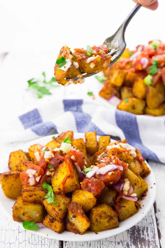 Papas Bravas with Aioli and Salsa 