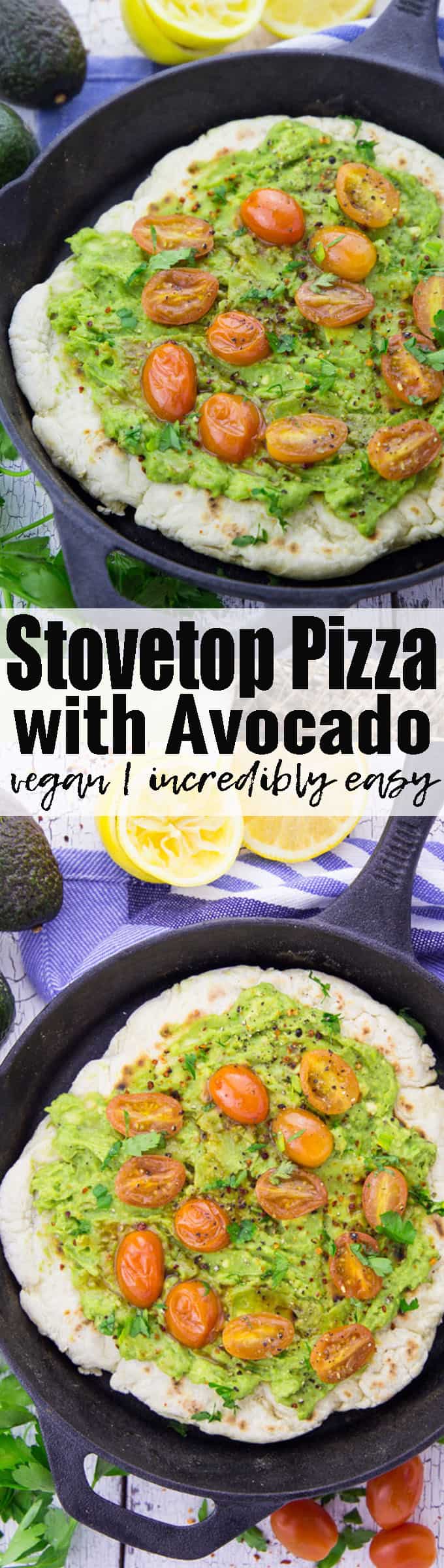 Stovetop Pizza with Avocado and Roasted Cherry Tomatoes + Giveaway