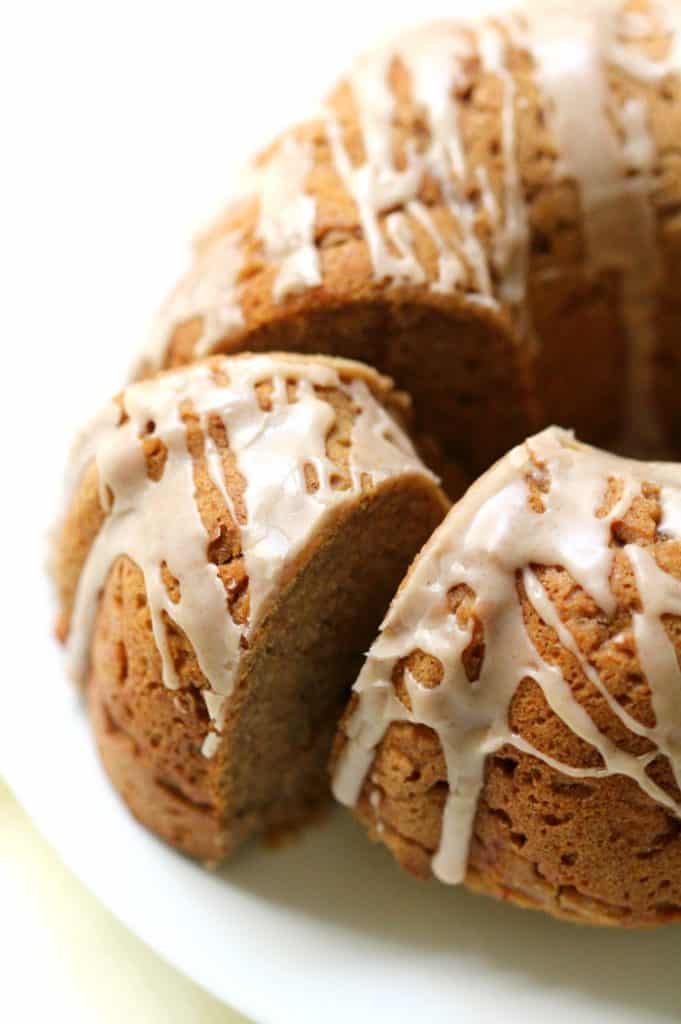 Gluten-Free Apple Peanut Butter Bundt Cake with Cinnamon Glaze 