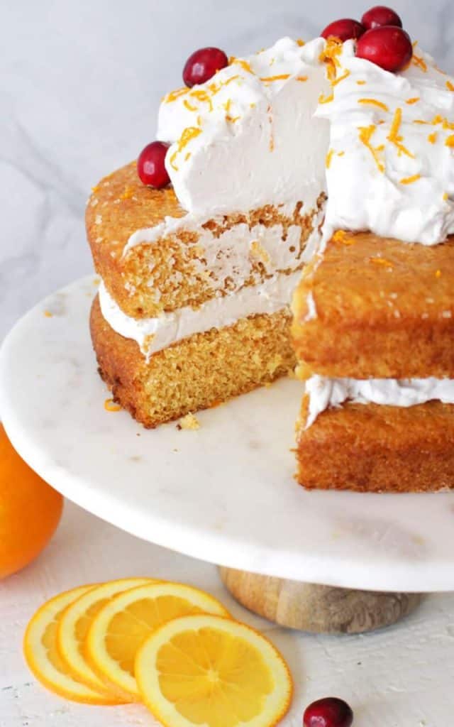 Vegan Orange Cake with Vanilla Coconut Whip Frosting 