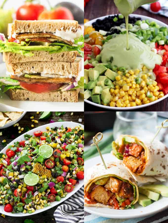 A Collage of Vegan Lunch Recipes