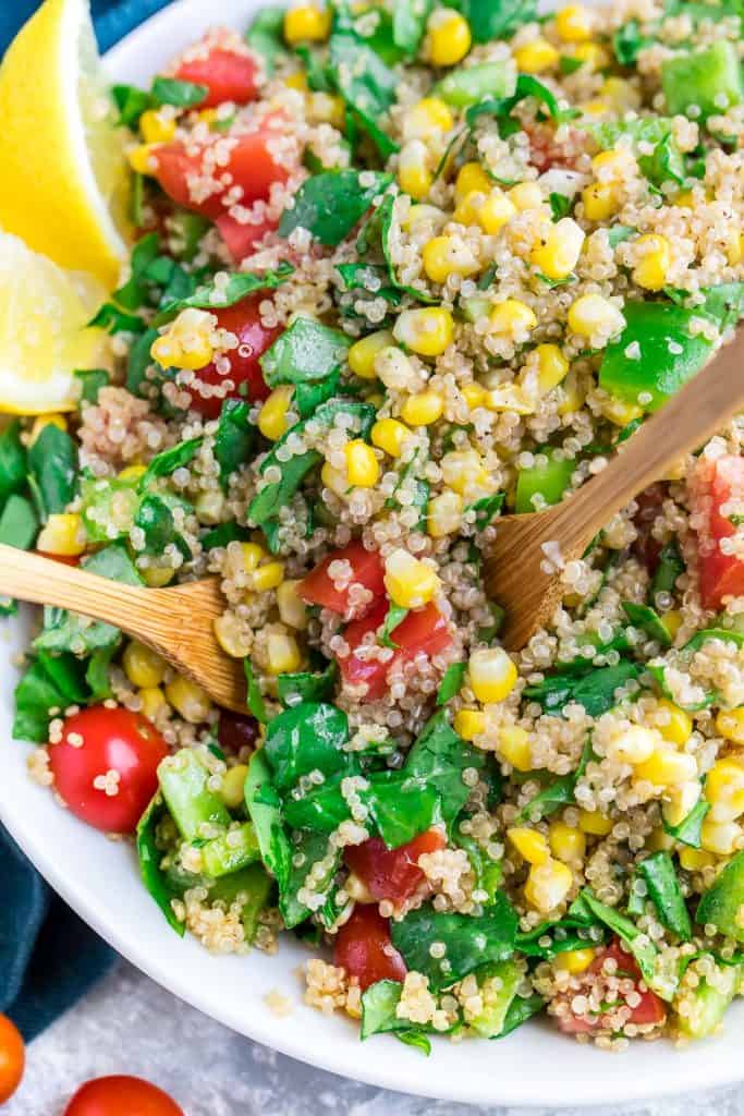 Garden Veggie Quinoa Salad with Salad Cutlery